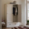 Gallery Direct Eton white wardrobe with doors open showing hanging space and lower drawer