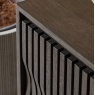 Close up of Gallery Direct Onda 4 door sideboard showing walnut slatted wave front detail