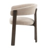 Gallery Direct Onda walnut dining chair with natural fabric seat side profile