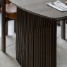Gallery Direct Onda Walnut Oval Extending Dining Table showcasing slatted base