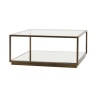 Angled view of Gallery Direct Avento bronze glass coffee table