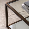 Glass top and mirrored shelf detail on Gallery Direct Avento coffee table
