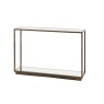Angled view of Gallery Direct Avento bronze glass console table