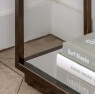 Mirrored lower shelf detail on Gallery Direct Avento console table