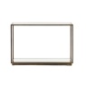 Gallery Direct Avento bronze console table with glass top and mirrored shelf