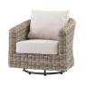 Gallery Direct Ragusa garden swivel chair angled view outdoor rattan armchair