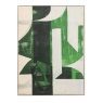 Emerald abstract framed canvas wall art by Gallery Direct with bold green geometric design