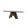 Gallery Direct Bresso bronze extending dining table extended to seat eight people