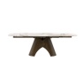 Gallery Direct Bresso bronze extending dining table with ceramic marble effect top and pedestal base