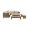 Gallery Direct Salcombe Lounge Set Natural Outdoor Corner Sofa with Rising Table