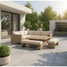 Gallery Garden Salcombe Lounge Set on a modern tiled patio next to bifold glass doors and large trees