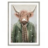 Gallery Direct Angus highland cow framed wall art rustic country portrait