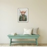 Highland cow framed wall art Angus styled in modern country living room