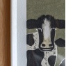 Animal Antics cow illustration framed wall art graphic detail texture