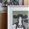 Animal Antics framed wall art white frame corner detail close up