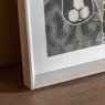 Animal Antics framed wall art white frame corner detail close up