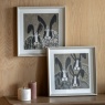 Animal Antics hares framed wall art set styled on shelf modern interior decor