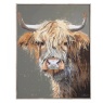 Gallery Direct Brodie Highland Cow Framed Canvas – Large Rustic Wall Art