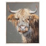 Gallery Direct Brodie small highland cow framed canvas rustic animal wall art