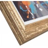 Chillin Chimp framed canvas ornate gold frame corner detail close up