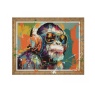 Gallery Direct Chillin Chimp framed canvas colourful graffiti animal wall art