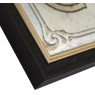 Champagne mirrored wall art dark frame gold lip detail close up