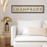 Champagne mirrored typography wall art styled above bed modern interior decor