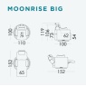 Technical dimensions and size diagram for the Fama Moonrise Big chair