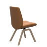 Stressless Laurel D200 Batick Caramel leather low back dining chair with wooden legs – rear view designer dining chair