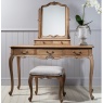 Gallery Chic Dressing Table with Mirror and Stool Weathered