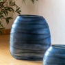 Gallery Direct Sintra Handblown Carved Glass Vase Large Ink