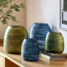 Gallery Direct Sintra Handblown Carved Glass Vase Small Ink