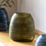 Sintra Handblown Carved Glass Vase Large Olive