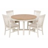 Eton White Round Extending Dining Table + 4 Chairs
