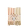 Gallery Lille Jaquard Stripe Throw - Rust / Sage