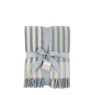 Gallery Lille Jaquard Stripe Throw - Blue / Natural