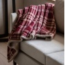 Gallery Tartan Sherpa Throw - Mulberry