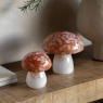 Gallery Confetti Glass Mushrooms - Set Of 2 - Burnt Orange