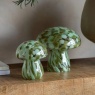 Gallery Confetti Glass Mushrooms - Set Of 2 - Forest Green