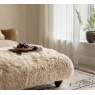 Tetrad Nappa Rectangular Stool long pile sheepskin detail