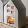 Gallery Direct Gallery Pearly White Houses Tealight Holder